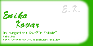 eniko kovar business card